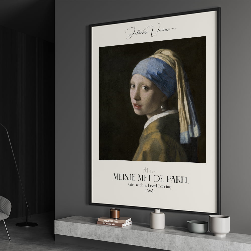 Quadro Decorativo 1 Tela Artista Johannes Vermeer Garota Com Brinco De Pérola